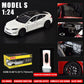 1/24 Model S Diecast Toy Car, Pull-Back Function, Sound and Lights, Perfect for Kids & Adults, Birthday Gift (White)