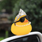 wonuu Car Duck Rubber Duck Car Ornaments Duck Car Dashboard Decorations with Cute Headband Swim Ring Necklace Sunglasses  C-Female Crown&Chain
