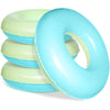 ShinyRelief 4 Pcs Inflatable Pastel Pool Floats 30'' Macaron Swim Inner Tube for Kids mature-themeds Swimming Rings Raft Floats Toys Summer Beach Swimming Pool Bachelorette Party Supplies(Yellow Blue)