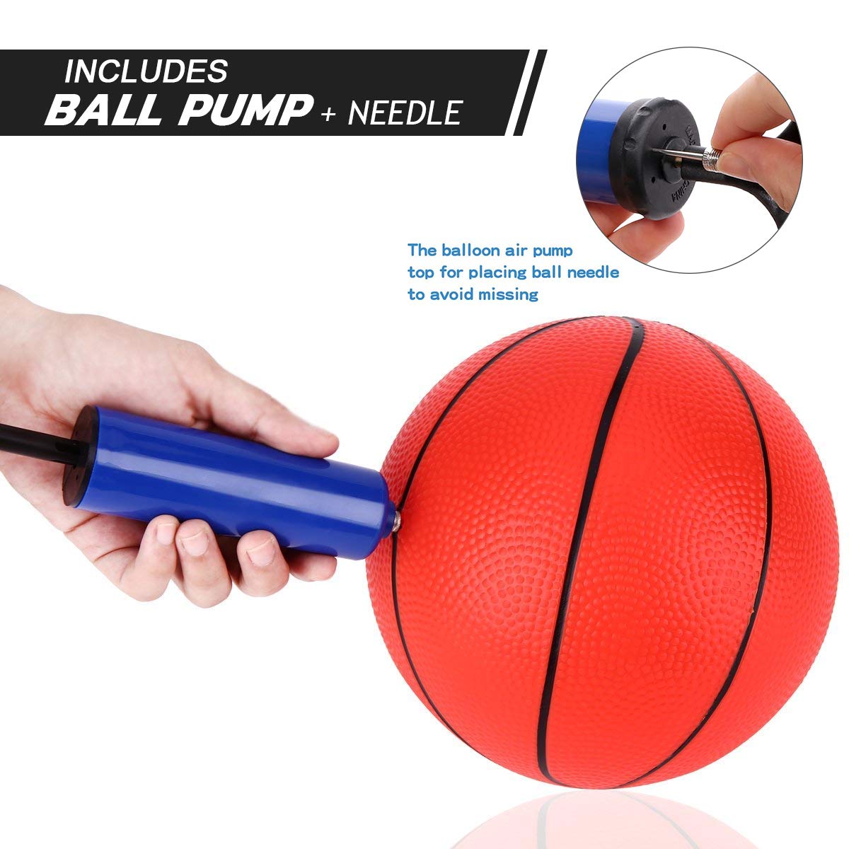TNELTUEB Mini Basketball for Kids Replacement 3 Pack with enhanced Pump  Fits All Standard Swimming Pool Basketball Hoop Indoor Outdoor Pool Game Toy Water Games - Soft and Bouncy8.5 Inch