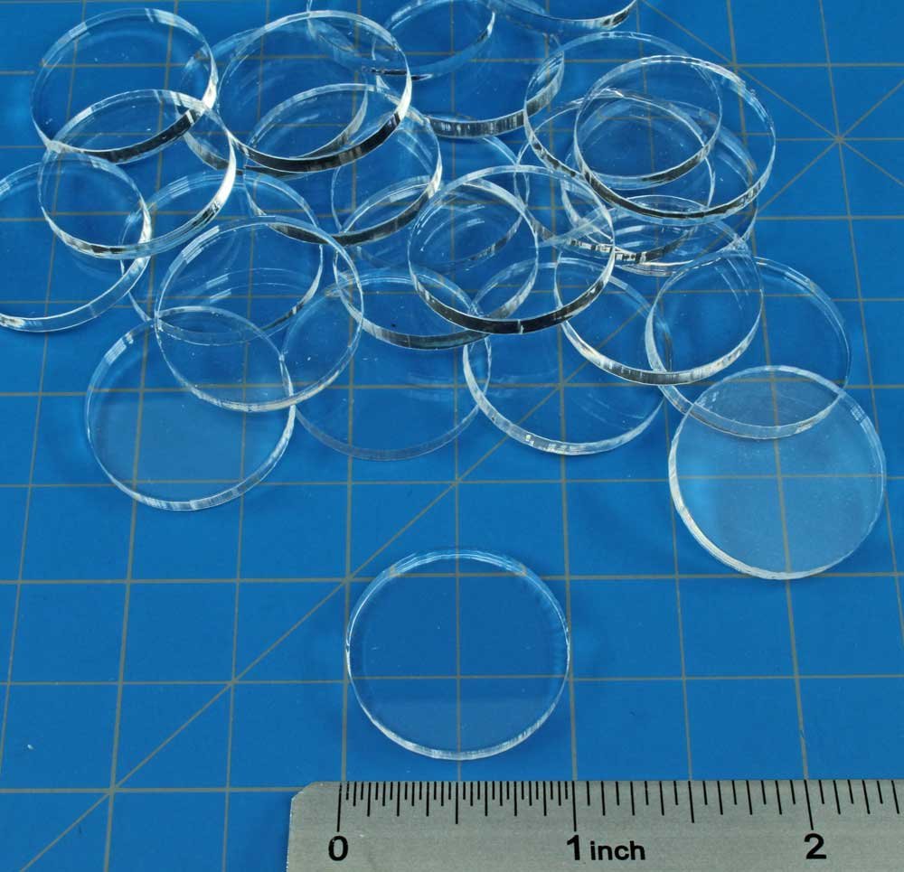 Litko Clear Miniature Bases, Circular 1 Inch, 3Mm Clear (25)