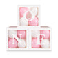 HDLJD Baby Girl First Birthday Party Decorations - 'ONE' Letters, 10" White & Baby Pink Square Boxes with 24 Balloons, Model HZ001