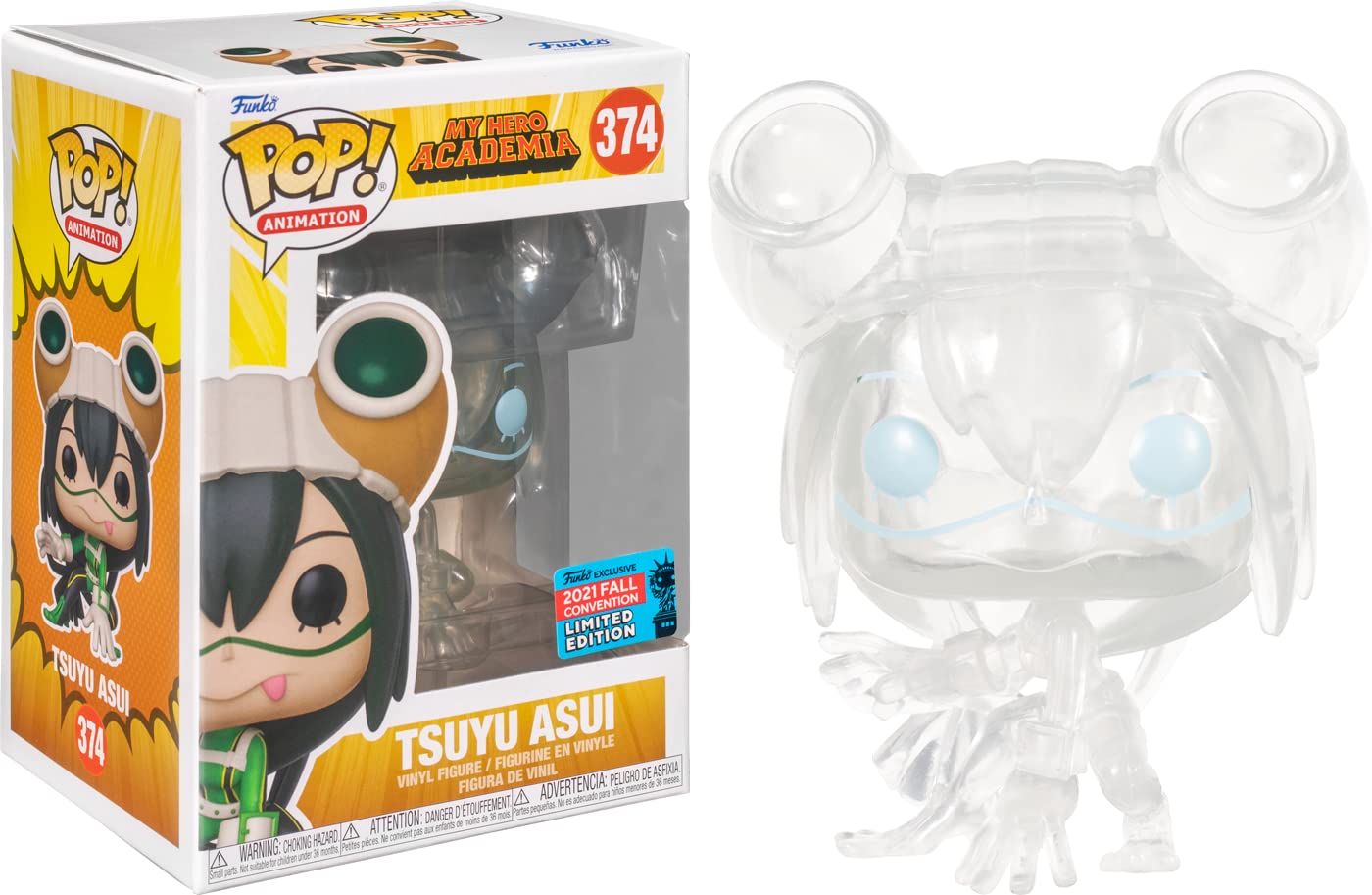 Funko Pop! Animation: My Hero Academia - Tsuyu Asui (Translucent) 2021 Fall Convention Exclusive - Shared Sticker