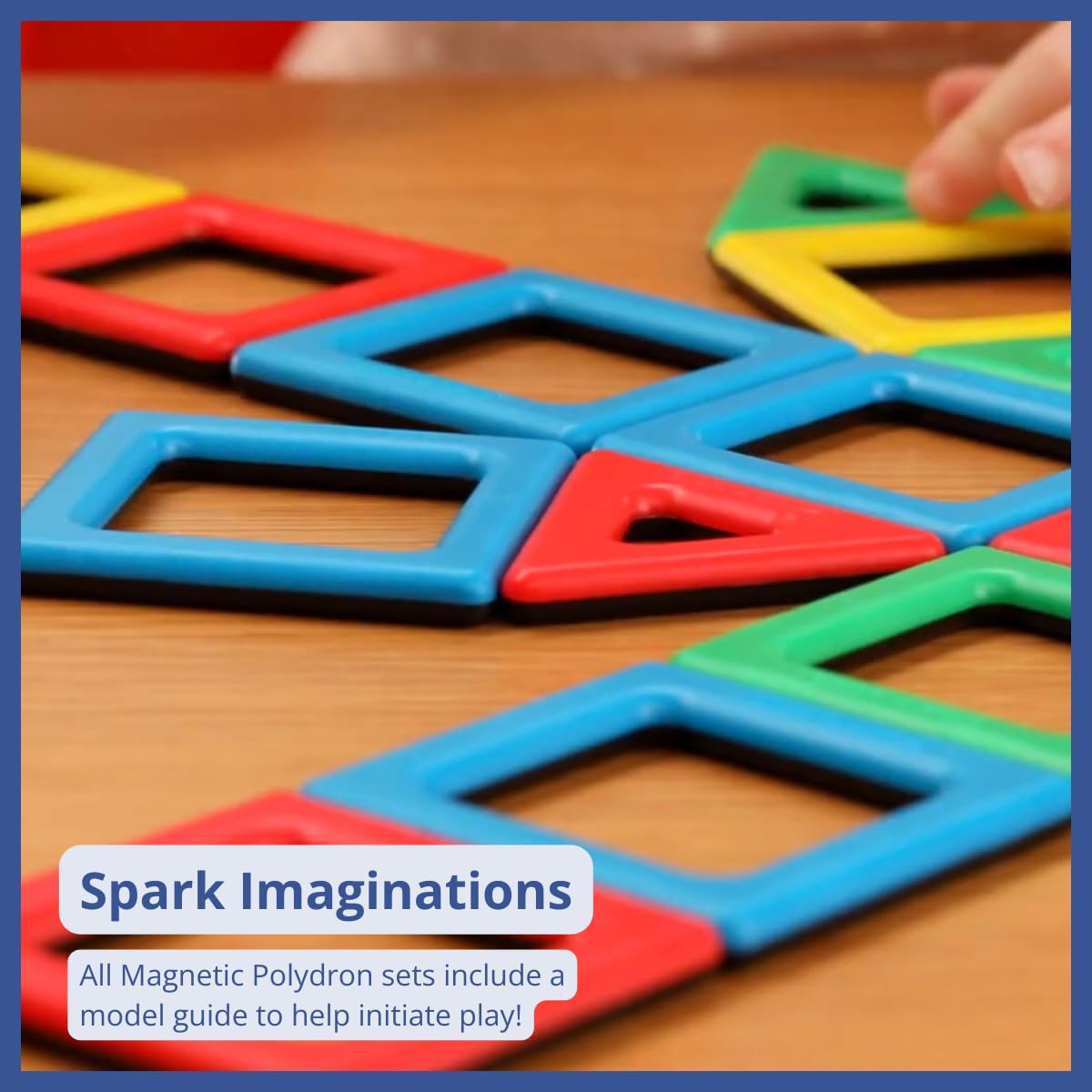 Polydron Kids Magnetic Class Educational Construction Set - Multicolored - Development Creative Building Kit - Geometry 3D Toy 3