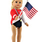 American Fashion World 18-inch Doll Gymnastic Outfit Set - 5 Piece Premium Quality Fabric Apparel, Trendy Design, Model BC11
