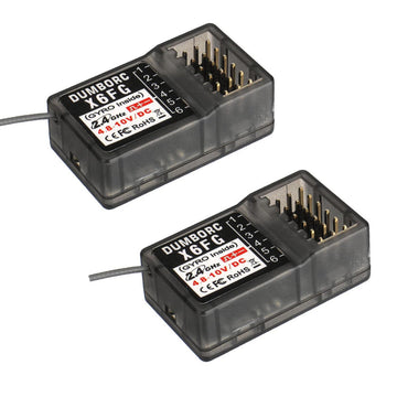 (2PCS ) DUMBORC X6FG 2.4G 6 Channel Gyro Inside Receiver for RC Car Boat Used for DUMBORC X4 X6 Transmitter