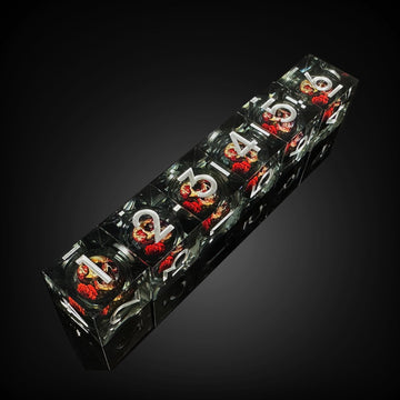 HAOMEJA Beholder D&D Monster Resin Dice Set DND 7 PCS Liquid Core Dice Set Sharp Edges Dice with Gift Dragon Eye Bag Apply to Du