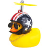 Wonuu Rubber Duck Car Ornaments Yellow Duck Car Dashboard Decorations Cool Glasses Duck With Propeller Helmet (White Smile-Yello