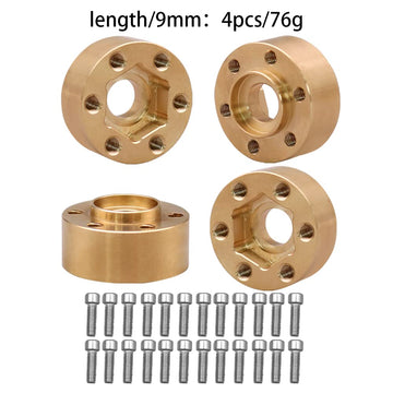 MUHIKRT Brass Weights 6mm 9mm 12mm 15mm 22mm Wheel Hex Hub Widen Adapter for 1/10 RC Crawler 1.9 2.2 Wheels Rims SCX10 TRX4 (9mm