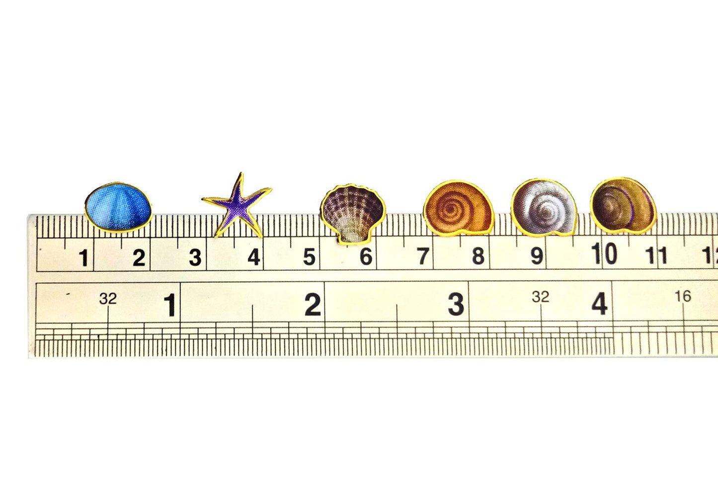 SHELL01 - 10 Sheets Shell and Starfish Decorative Scrapbook, Reflective Stickers for Kids - Size 4 X 5.25 Inch./sheet by Sticker
