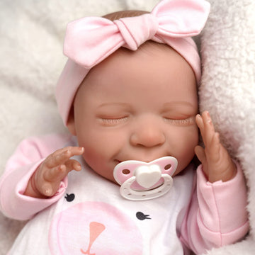 Babeside Lifelike Reborn Baby Dolls - 20-Inch Sweet Smile Real Life Realistic-Newborn Full Body Vinyl Sleeping Baby Girl With Toy Accessories Gift Set For Kids Age 3+
