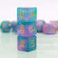 Haxtec 11 Piece Dice Set Extra D6 D20 Compatible with Dungeons and Dragons 5e RPG Games-Teal Purple Glitter