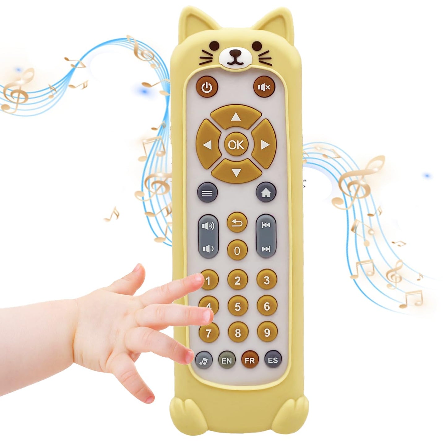 Soft Silicone Musical Teething Toys For Toddlers, Babies, Boys, Girls, 6-12 Months Baby Remote Control Shape Molar Teether Chew