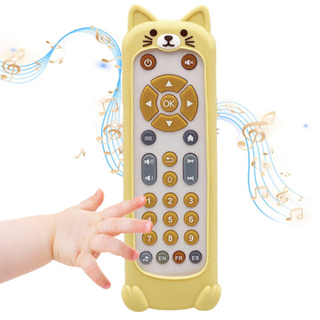 Soft Silicone Musical Teething Toys For Toddlers, Babies, Boys, Girls, 6-12 Months Baby Remote Control Shape Molar Teether Chew