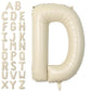 Letter Balloons Beige,40 Inch Letter D Balloons,A-Z Alphabet Name Foil Balloons,Big Single Cream Aluminum D Word Balloons Helium