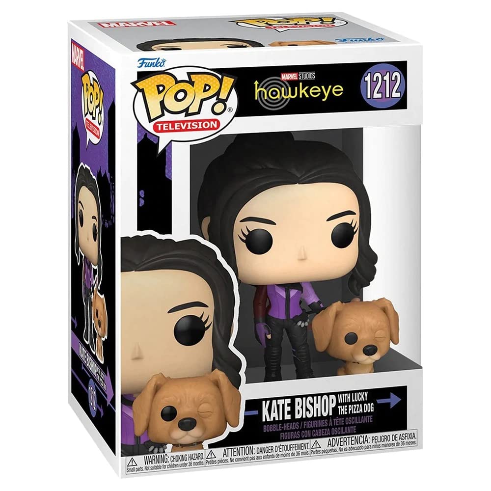 Funko Pop! Vinyl Bobblehead - Marvel Hawkeye: Kate Bishop with Lucky Pizza Dog, Standard Size, Multicolor, Model 59481