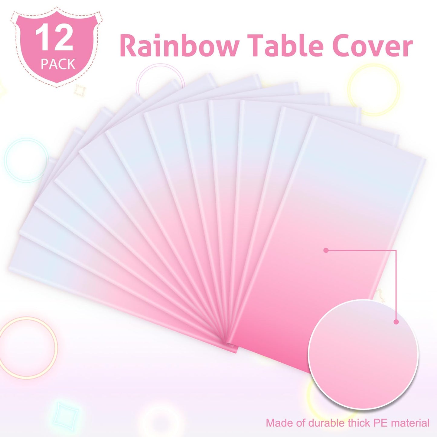 Riakrum Pastel Rainbow Tablecloths Rainbow Plastic Tablecloth Rainbow Party Decoration Rainbow Birthday Party Supply Pastel Tabl