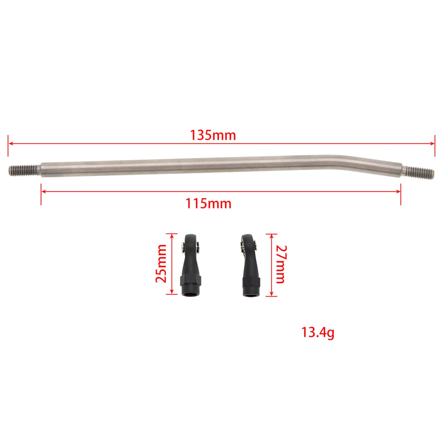 Meus Racing Trx4 Scx10 Links Titanium Link Rod Linkage Kit For Traxxas Trx4/Axial Scx10/Tamiya Cco1/Redcat Gen8 Etc. (135Mm)