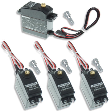 Hexfly by Redcat Torque Spec Servo 4-Pack (Includes Metal Servo Horns) 25KG @ 5V, 35KG @ 7.4V, 42KG @ 8.4V