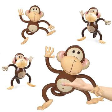 Inflatable Monkeys 27 Inch, 3-Pack Monkey Safari Party Supplies Inflatable Safari Animals Monkey Themed Birthday Party Decorations For Safari, Jungle Themed Birthdays, Blow Up Party Favors Supplies