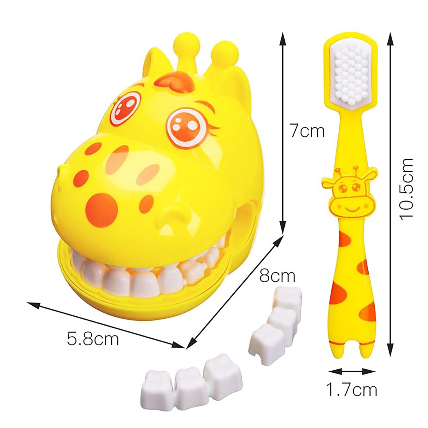 Youya Dental Early Education Brushing Toys, Children Role Play Toys Cute Giraffe Early Education Cartoon Tooth Brushing Toys Mod