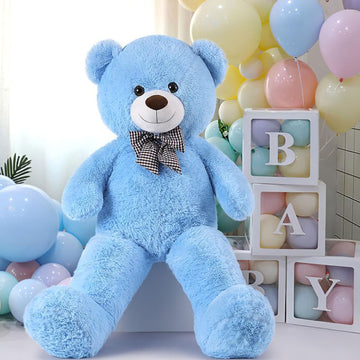 Morismos Giant Teddy Bear, Big Teddy Bear Stuffed Animals Plush, Large Bear For Girlfriend Christmas Valentine'S Day, Blue