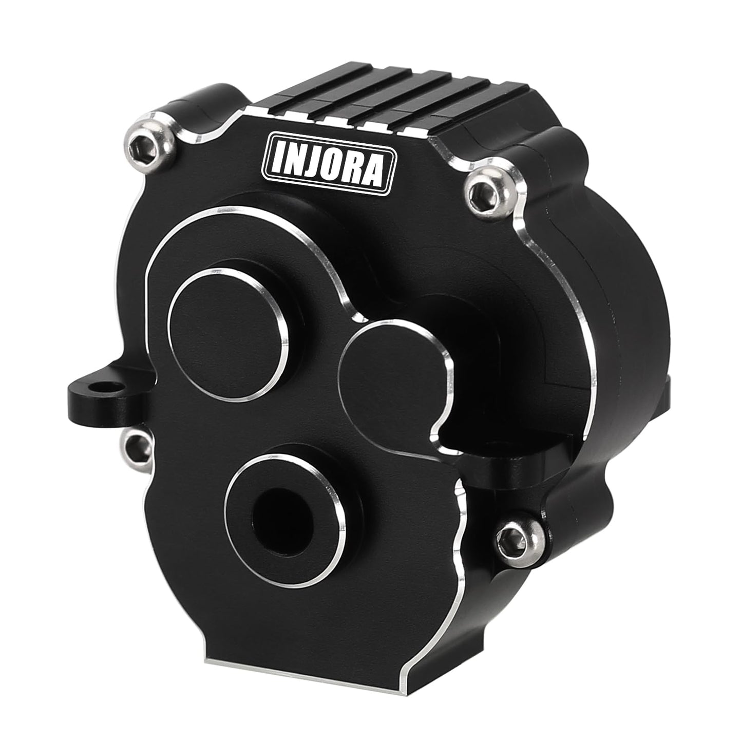 INJORA Transmission Housing with Bearings CNC Aluminum Gearbox Case Housing for 1/18 RC Crawler TRX4M Upgrade(Black)