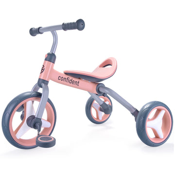 YGJT 4 in 1 Tricycle for Toddlers Age 2-5, Folding Kids Trike Tricycles Toddler Bike with Adjustable Seat and Removable Pedal, B