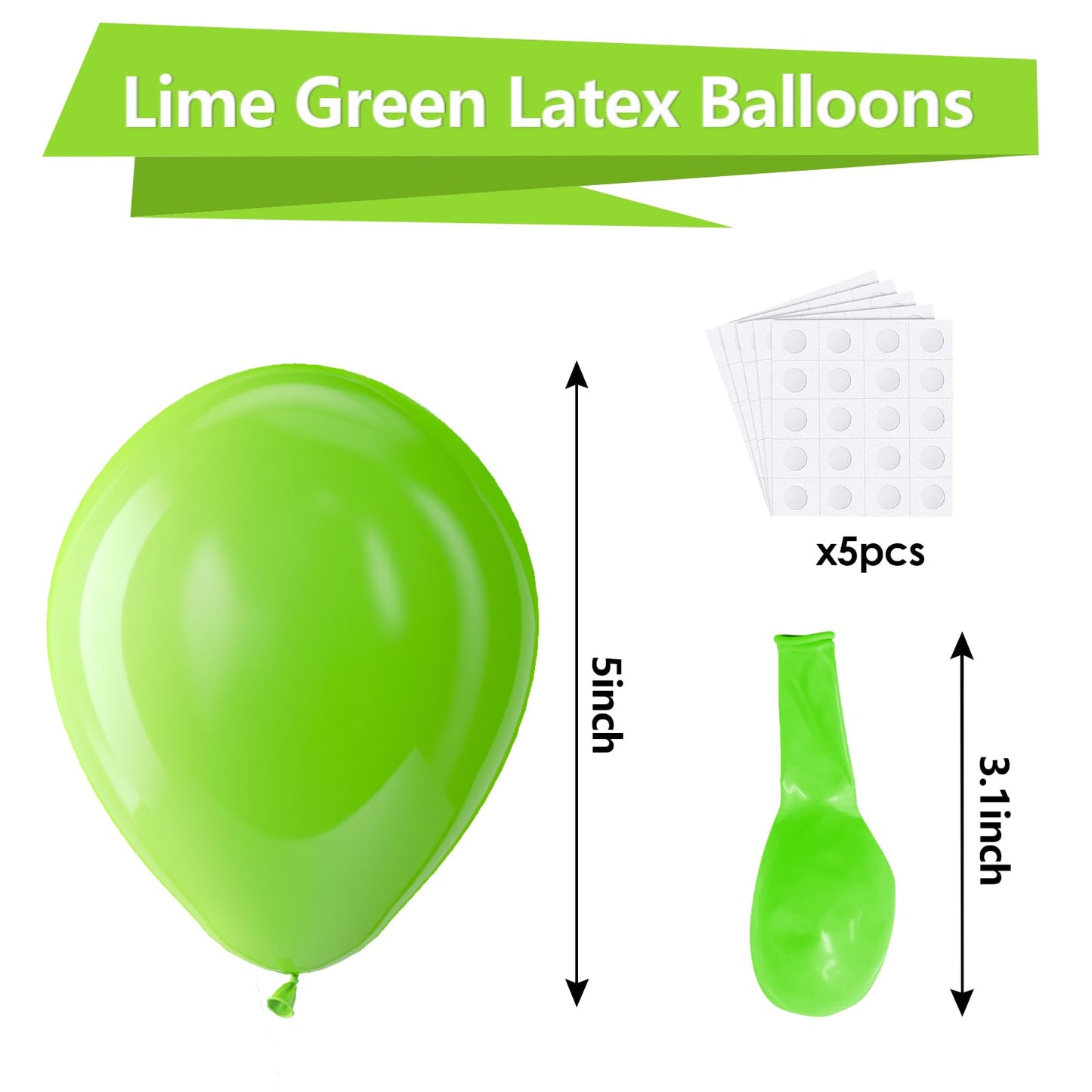 Bezente Lime Green Latex Party Balloons - 150 Pack 5 Inch Matte Green Balloons Small Light Green Balloons For Birthday Baby Show