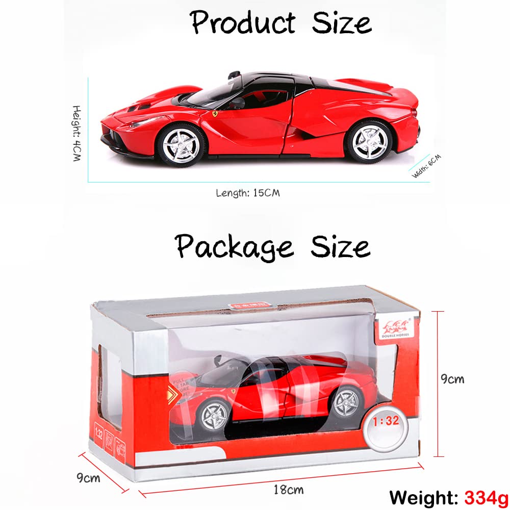 Alloy Collectible Red Ferrari Race LaFerrari Pull Back Vehicles Diecast Cars Model with Lights and Sound