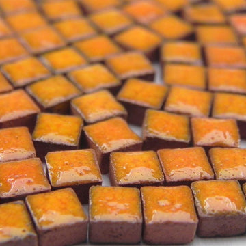 Mini Ceramic Tiles (0.19Inch Or 5Mm) 250 Pieces, Orange, Ro01