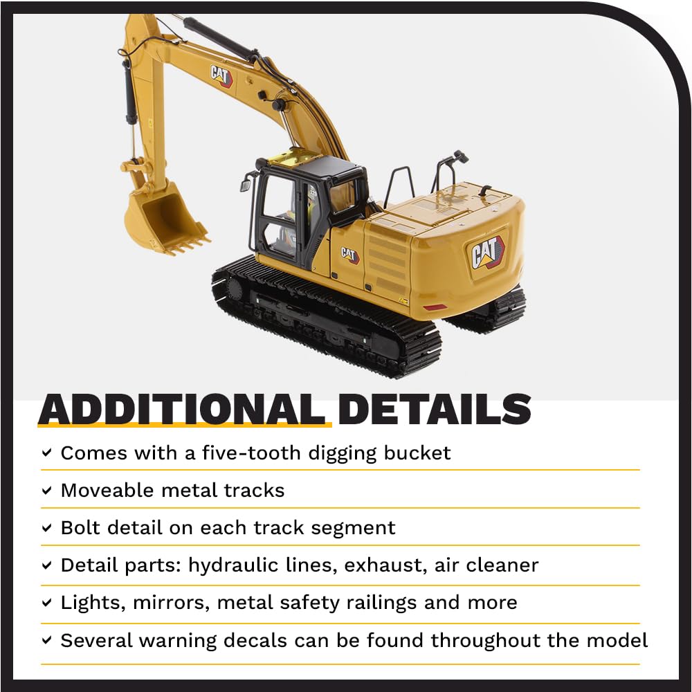 Diecast Masters 1:50 Caterpillar 320 Hydraulic Excavator Diecast Model 85569 - Yellow Metal Collectible Truck