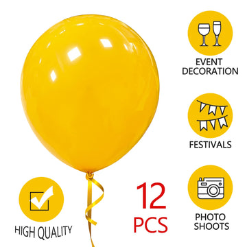 18 Inch Yellow Balloons 12 Pack Large Latex Party Balloons Round Helium Balloon For Wedding Birthday Party Baby Shower Engagemen