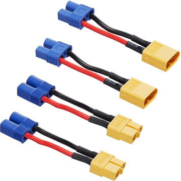 Laisomeke XT60 to EC3 Male Female Adapter Connector with 5CM 16AWG Cable for RC FPV Drone Car Lipo NiMH Battery Charger ESC (4 P