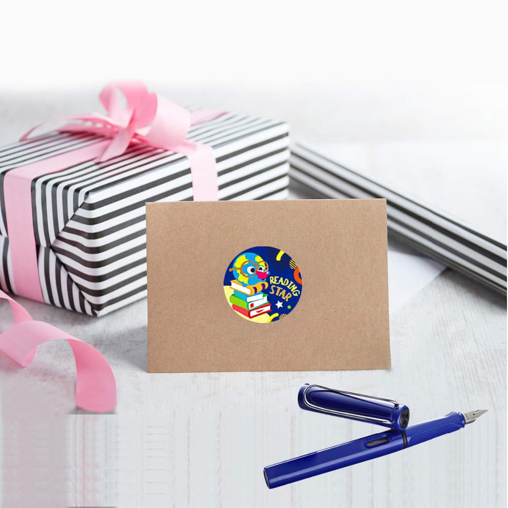 Animal Reading Reward Stickers For Teachers, Motivational Incentive Stickers For Kids,500Pcs Roll 1In Round Cartoon Stickers 8 D