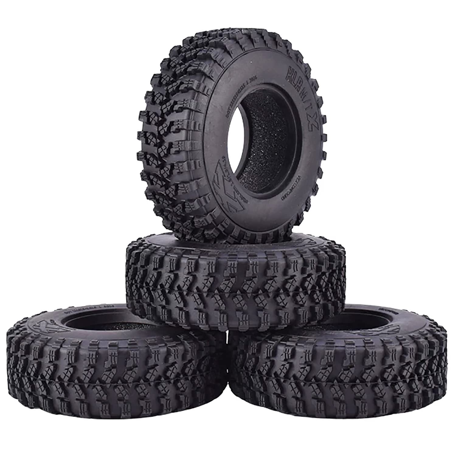Wonfast 4Pcs Rc Crawler 105Mm Rubber Tires 1.9 Inch Wheels Tyres Set For 1:10 Rc Rock Crawler Car For Axial Scx10 D90 Rc4Wd Tf2