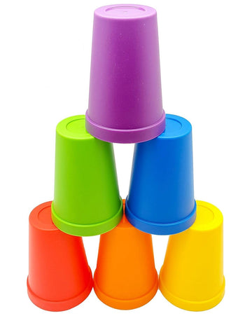 Skoolzy Rainbow Stacking Cups 6 Piece Set - Color Sorting Toys For Toddlers Primary Matching Fine Motor Skills Color Recognition For Montessori Preschoolers Toddler Activities Primary For Kids