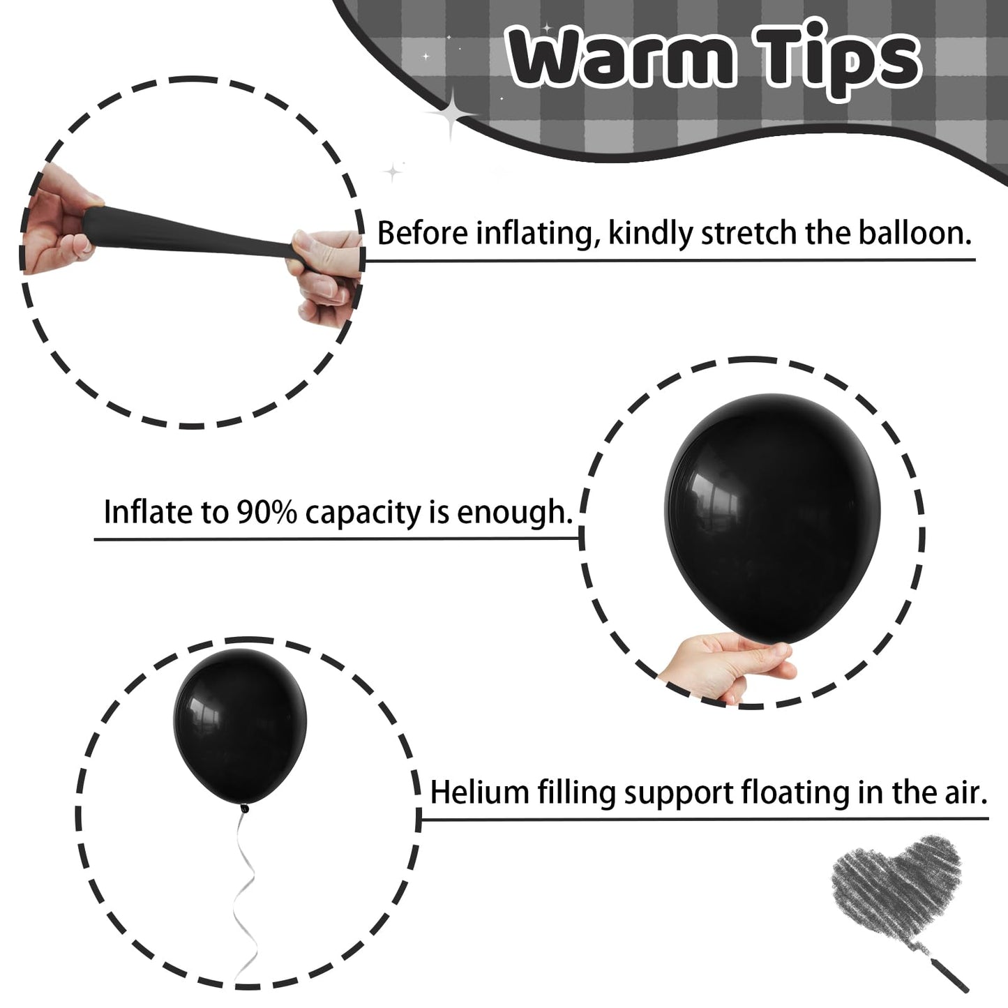 Funhot Black And Silver Balloons Set, 60Pcs Black Silver Party Balloon, 12Inch Matt Black Latex Balloons Metallic Silver Confett