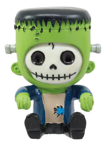 Ebros Frankie The Frankenstein Furrybones Figurine Small 3 Inch Tall Furry Bones Skeleton Monster Decor Statue As Halloween Gothic Fun Zombie Furry Bones Collectible
