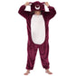 Halloween Christmas Unisex Kids Flannel Cosplay Onesie Costume Outfit Suit for Girls and Boys (Red Bear, 12 Years)