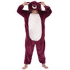 Halloween Christmas Unisex Kids Flannel Cosplay Onesie Costume Outfit Suit for Girls and Boys (Red Bear, 12 Years)