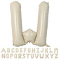 40 Inch Cream Letter Balloons, Large W Letter Balloons Foil Helium Balloons, Mylar Big Single Alphabet W Balloons, Cream Balloon
