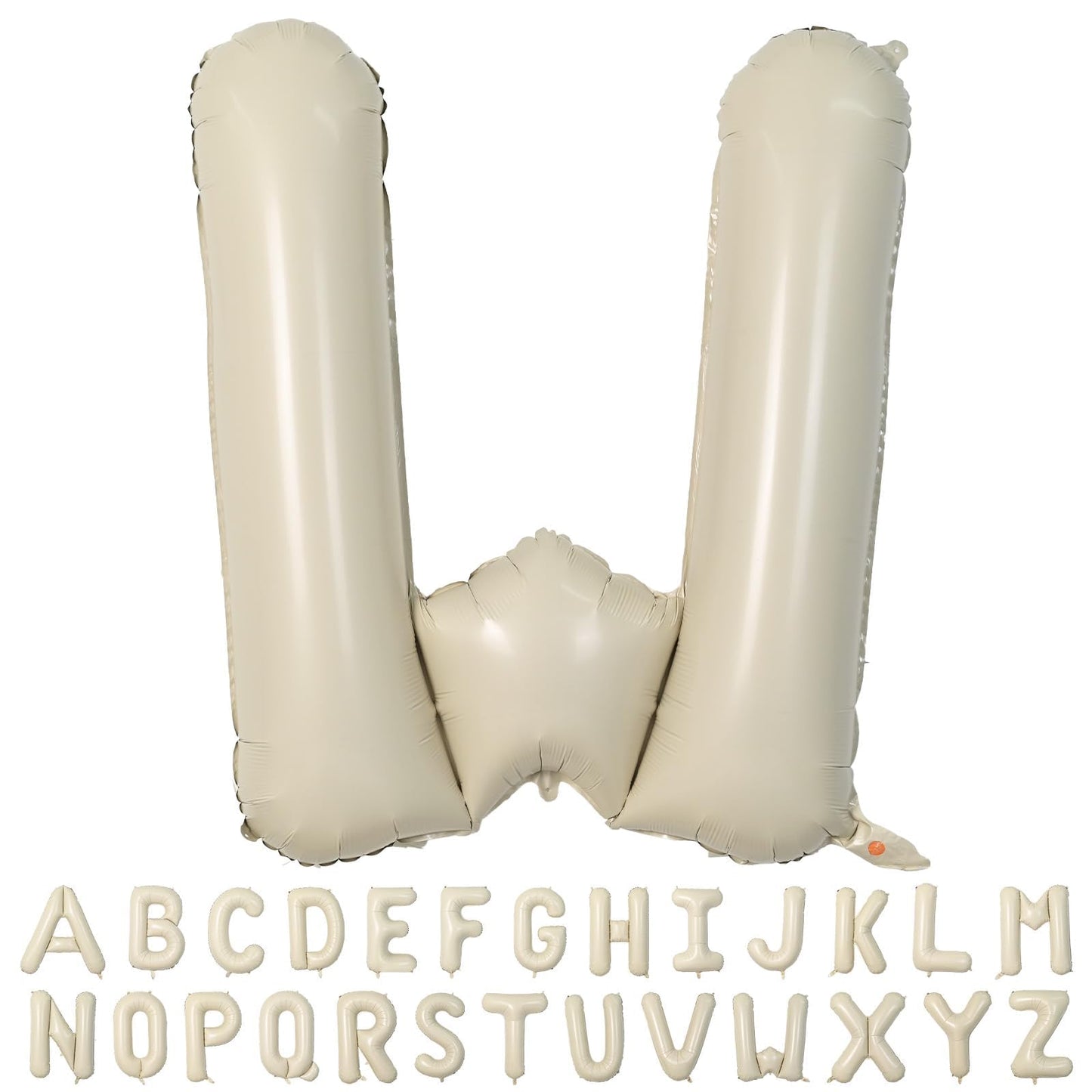 40 Inch Cream Letter Balloons, Large W Letter Balloons Foil Helium Balloons, Mylar Big Single Alphabet W Balloons, Cream Balloon