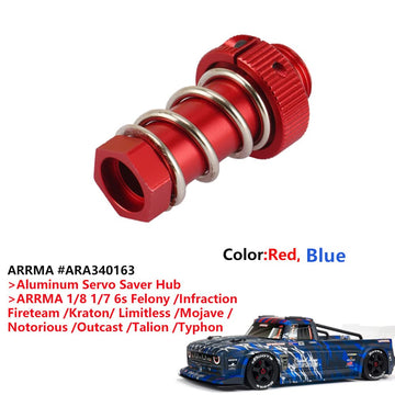 Aluminum Servo Saver Tube with Clamping Nut for Arrma 1/8 Kraton 6s Senton Talion Typhon 1/7 Infraction Mojave Upgrades Parts(Re