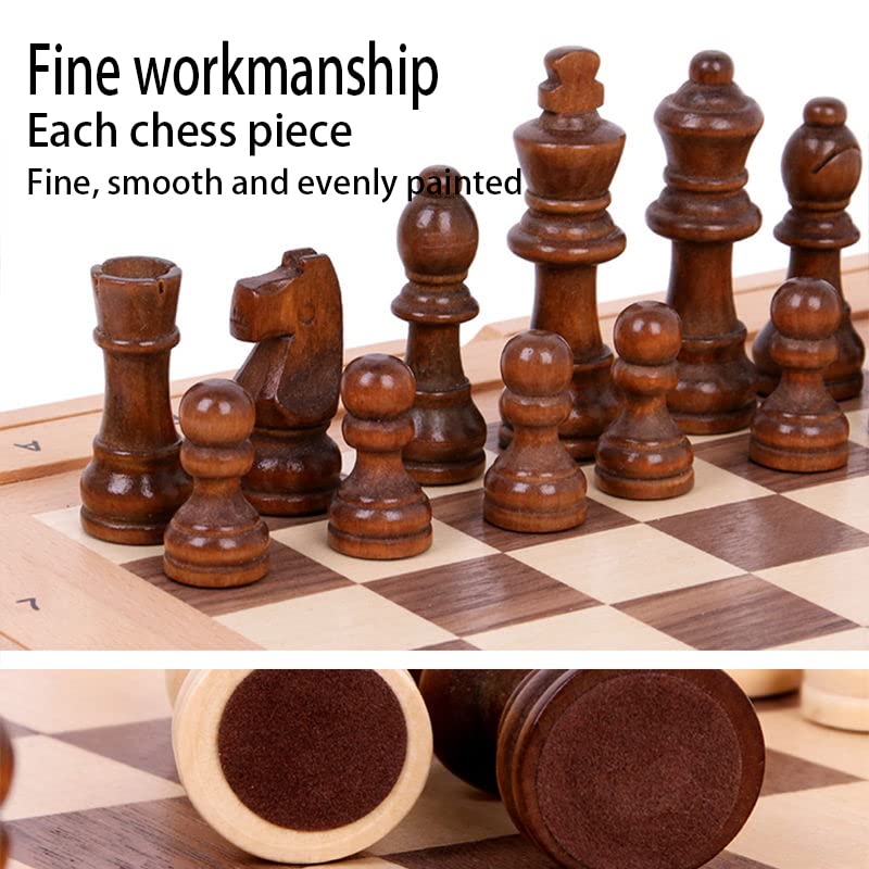 Hellpnoom Wooden Chess Pieces, Tournament Staunton Wood Chessmen Pieces Only, 3 Inch King Figures Chess Game Pawns Figurine Piec