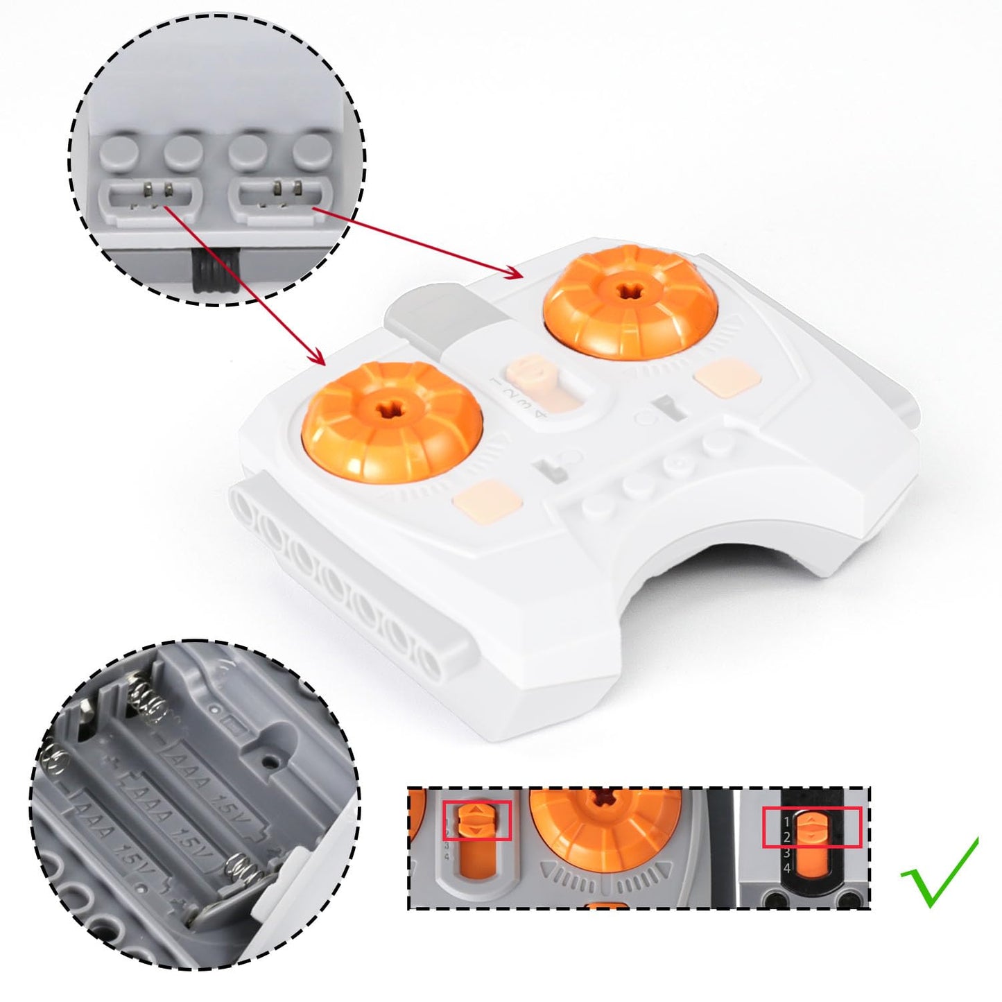 BrickBounty 48pcs Power Functions Motor Set, Motor Kit Technic Parts for STEM Assembled Building Block, Control Function Replace