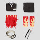 Vzqi Rengoku Costume Kids Anime Cosplay Kimono Halloween Red Flame Cloak M
