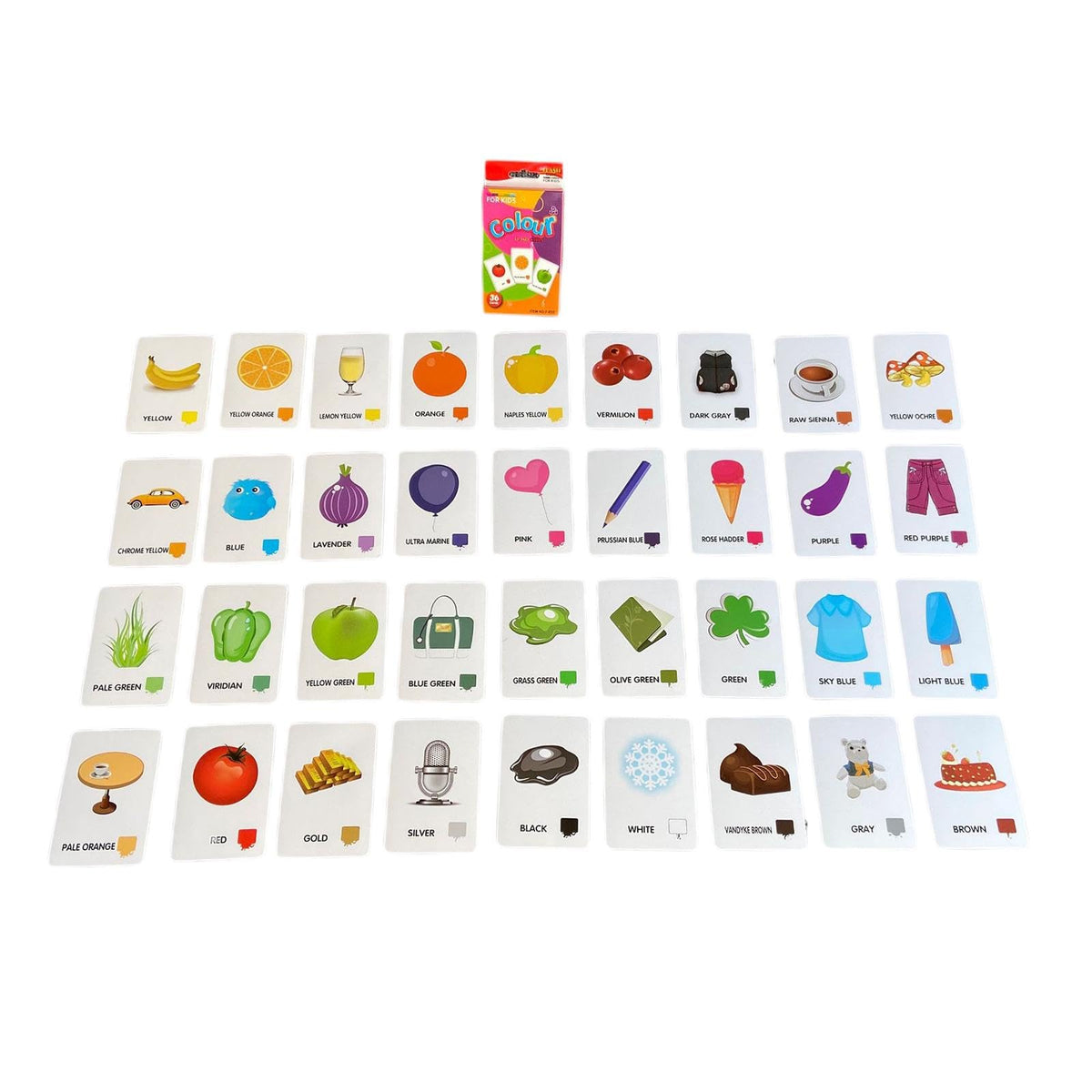 Enakshi 36 Pieces Learning Flashcards Toddlers Toys Children Cognition Cards For Baby Color|Toys & Hobbies | Educational | Other
