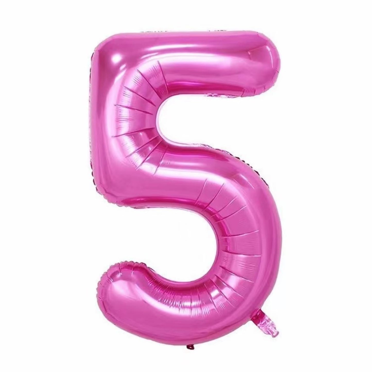 40Inch Pink Number 5 Crown Balloons Set, 5Th Birthday Balloons For Women And Girls, Wedding Anniversar Celebration Decorative Ba
