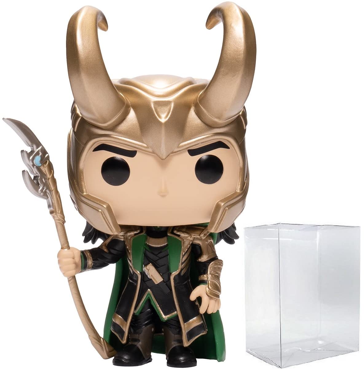 POP Marvel: Loki with Scepter (Glow in The Dark) Entertainment Earth limited availability Funko Vinyl Figure (Bundled with Compatible Box Protector Case) Multicolored 3.75 inches